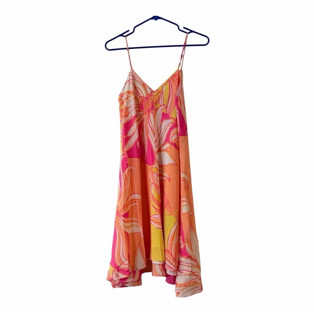 Lilly Pulitzer Clara Silk Dress Small Just A Splash Print Floral Slip Dress - Picture 5 of 7